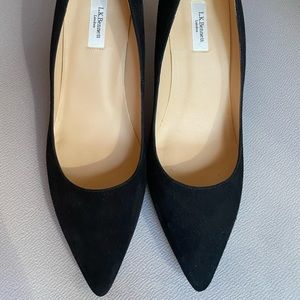 L.K. Bennett Black Suede Heels - Size 40 / 9.5